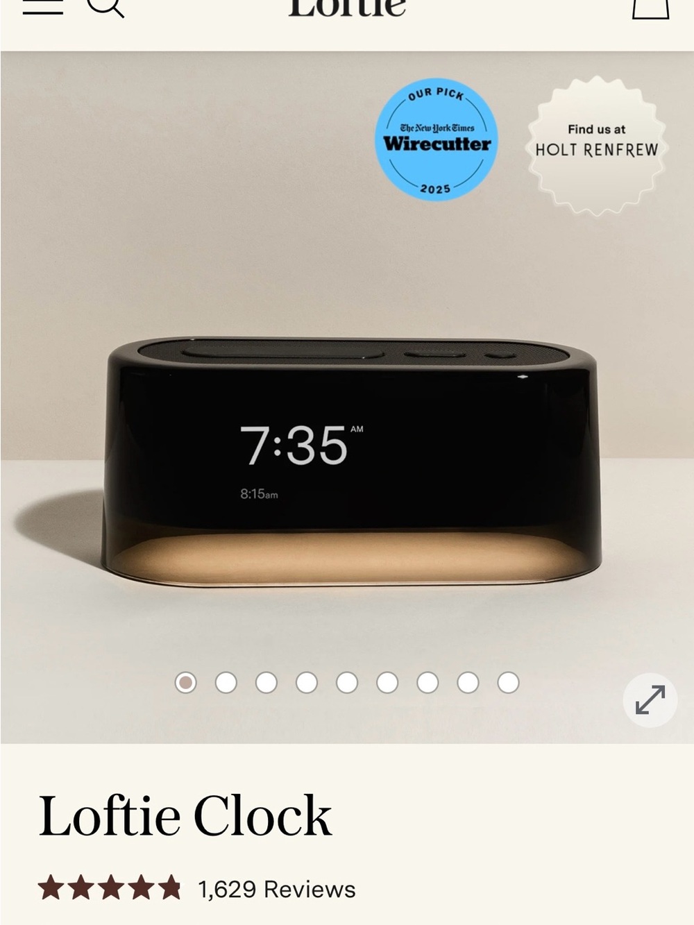 Loftie Smart Alarm Clock – Black
